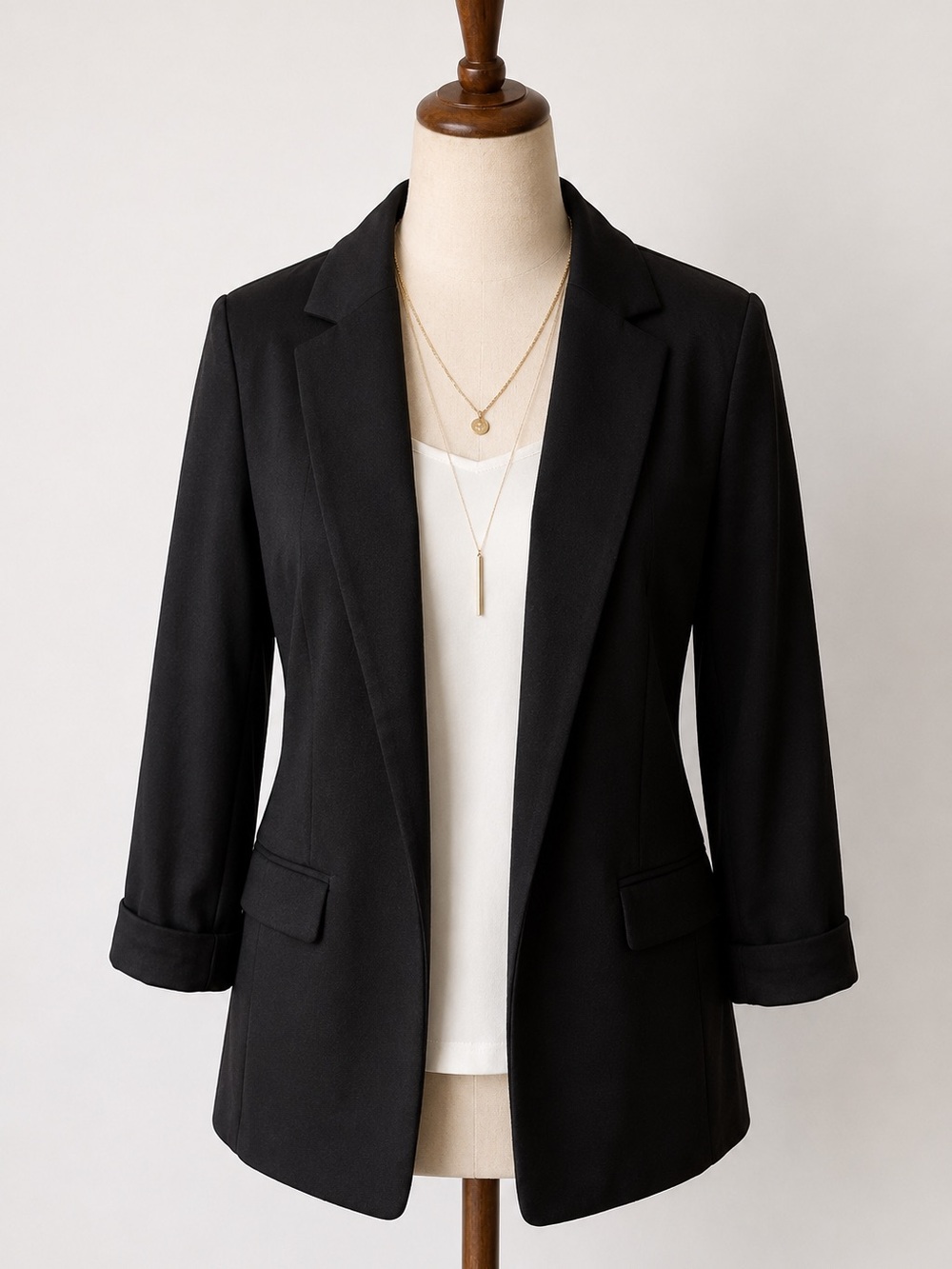 Time & Tru Black Open Front Blazer Jacket XXL (20) Women’s Career Office Layer